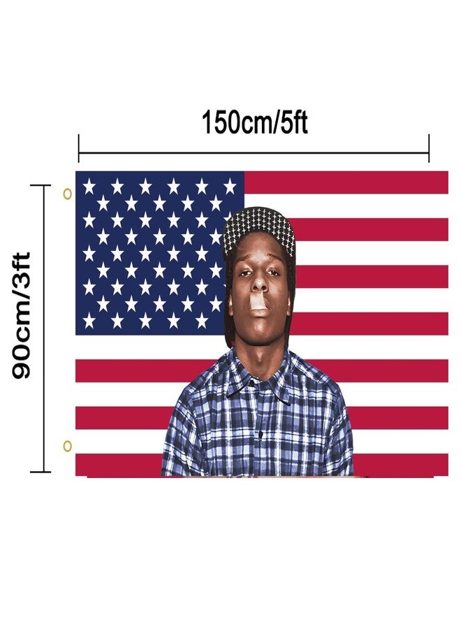 MAGJIUKE Rapper Rocky American Flag Tapestry 3x5 Ft - rap Asap USA Poster for Bedroom Living Room Funny Decor - Image 2